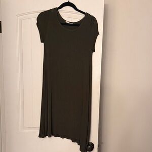 Asymmetrical Olive Dress